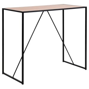 ACT NORDIC Seaford barbord, rektangulr - natur vild eg papir og mat sort stl (120x60)