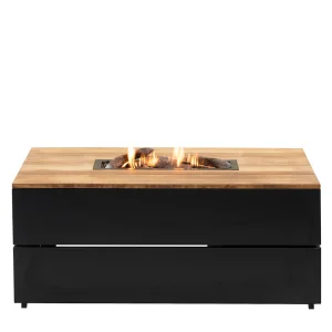 COSI FIRES Cosipure 120 ildbord, rektangulr - natur teaktr og sort aluminium (120x80)