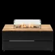 COSI FIRES Cosipure 120 Feuertisch, rechteckig – natürliches Teakholz und schwarzes Aluminium (120x80)