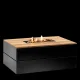 COSI FIRES Cosipure 120 Feuertisch, rechteckig – natürliches Teakholz und schwarzes Aluminium (120x80)