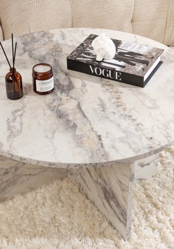 NORDVRK Harmoni salongbord, rundt - Fressia marmor melamin (80)