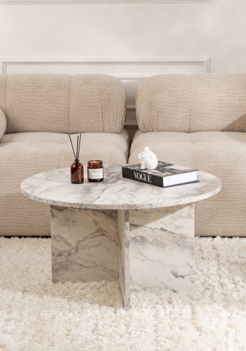 NORDVRK Harmoni salongbord, rundt - Fressia marmor melamin (80)