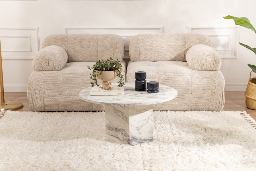 NORDVRK Nova salongbord, rundt - Fressia marmor melamin (80)