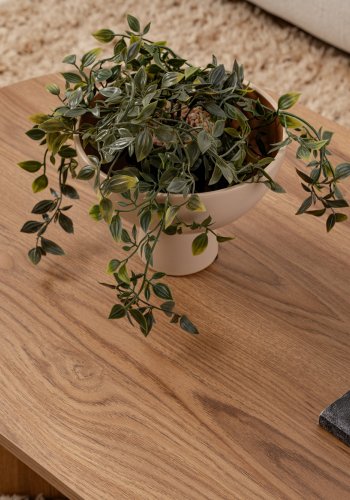 NORDVÄRK Lute sofabord, oval - natur melamin (120x40)