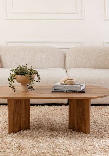 NORDVÄRK Lute sofabord, oval - natur melamin (120x40)