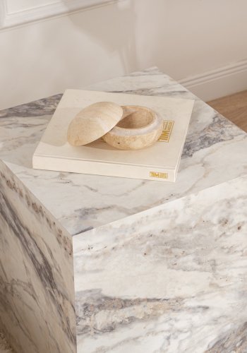 NORDVÄRK Fressia sidebord, firkantet - Fressia marmor melamin (45x45)