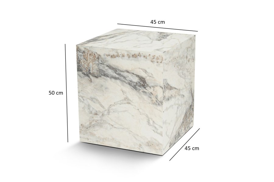 NORDVÄRK Fressia sidebord, firkantet - Fressia marmor melamin (45x45)