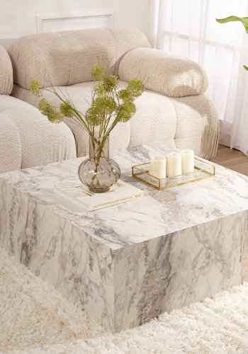 NORDVRK Prizma salongbord, firkantet - Fressia marmor melamin (90x90)