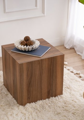 NORDVÄRK Sidebord i valntt, firkantet - valnttmelamin (45x45)