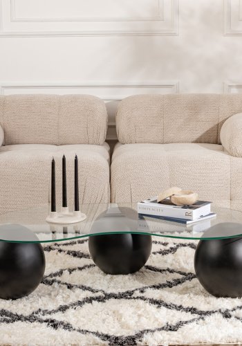 NORDVRK Sphere salongbord - glass og svart polyuretan (120x30)