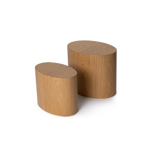 NORDVÄRK Elipse sidebord, oval - natur egefinér (st med 2)