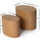 NORDVÄRK Elipse sidebord, ovalt - naturlig eikefiner (sett med 2)