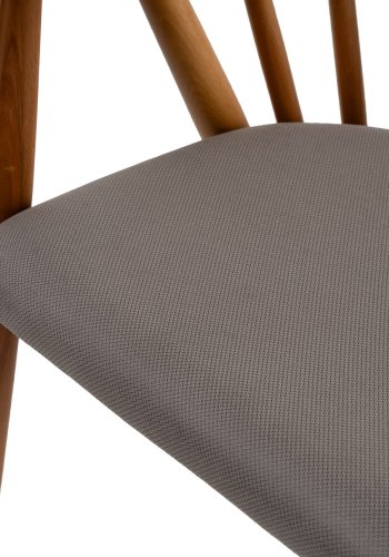 NORDVÄRK Doris spisebordstol, m. armlener - grtt og eikefarget tre