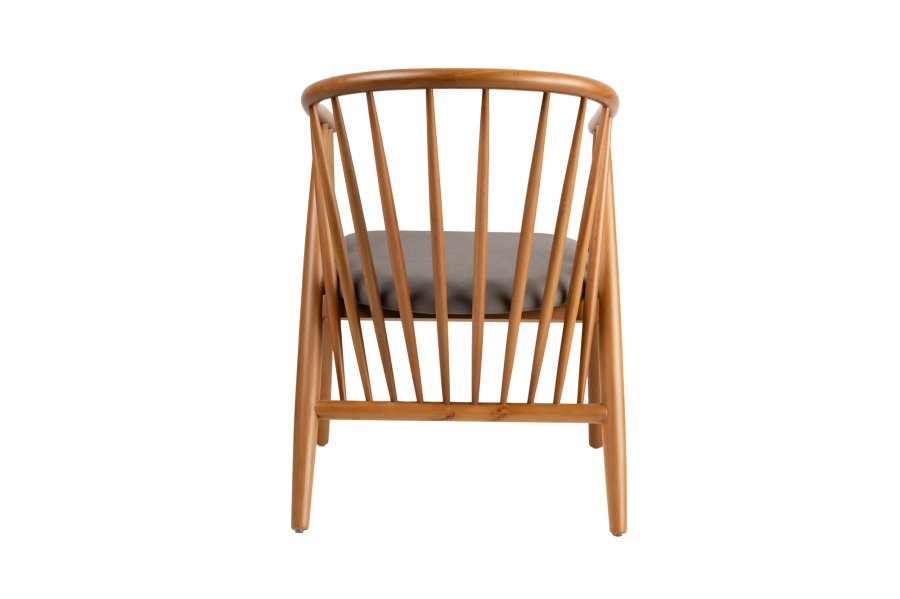 NORDVÄRK Doris spisebordstol, m. armlener - grtt og eikefarget tre