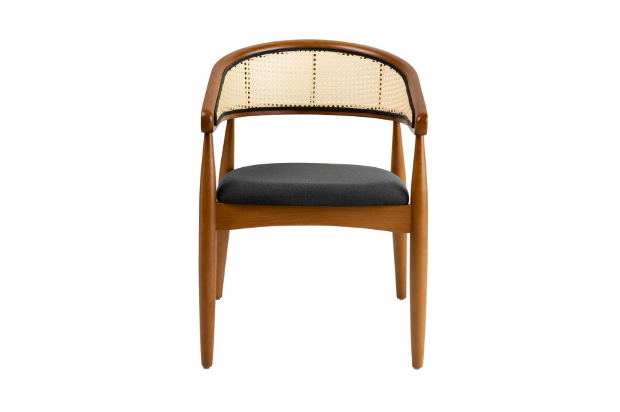 NORDVÄRK Lima spisebordsstol, m. armlen - sort og eikefarget tre