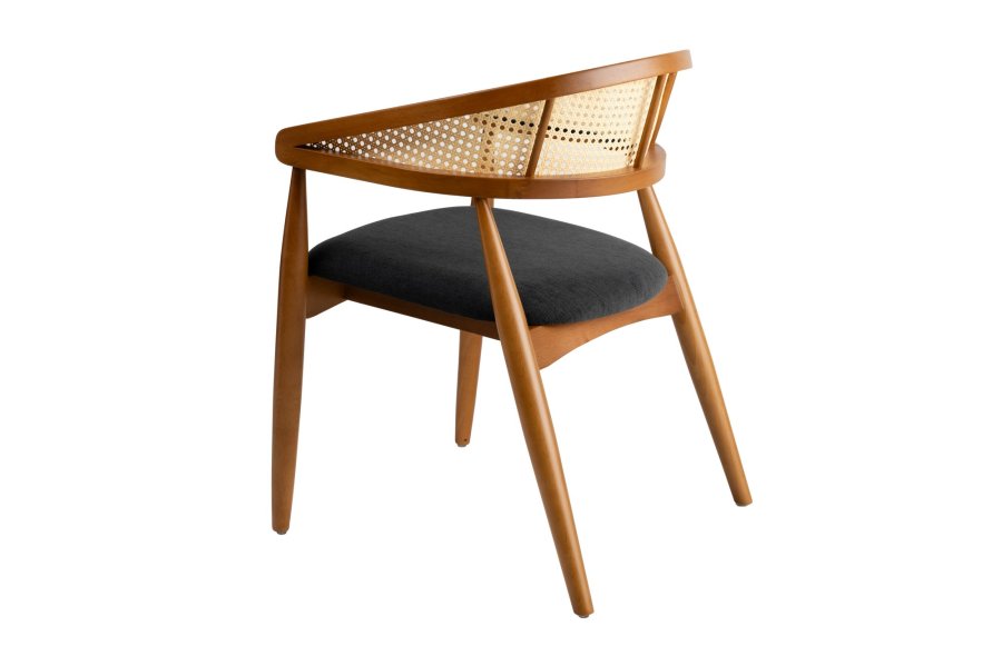 NORDVÄRK Lima spisebordsstol, m. armlen - sort og eikefarget tre