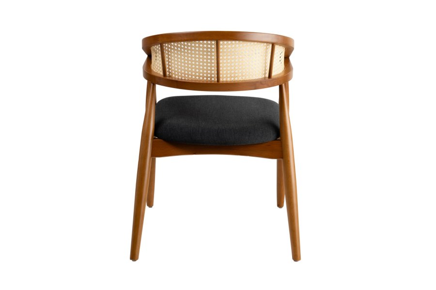 NORDVÄRK Lima spisebordsstol, m. armlen - sort og eikefarget tre