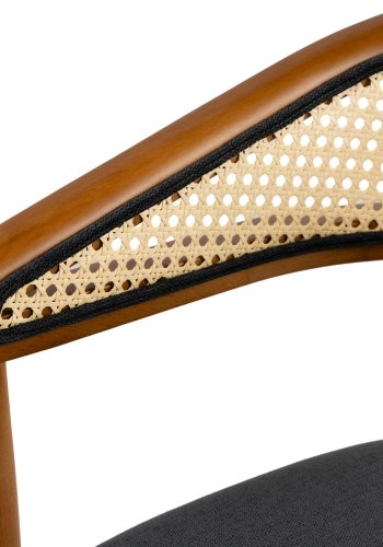 NORDVÄRK Lima spisebordsstol, m. armlen - sort og eikefarget tre