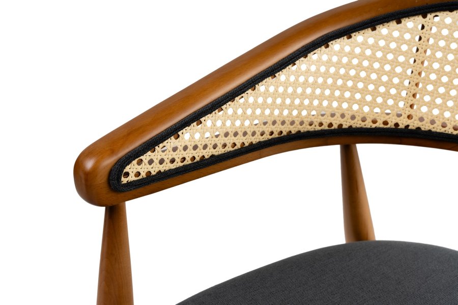 NORDVÄRK Lima spisebordsstol, m. armlen - sort og eikefarget tre