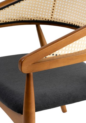 NORDVÄRK Lima spisebordsstol, m. armlen - sort og eikefarget tre