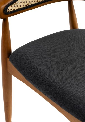 NORDVÄRK Lima spisebordsstol, m. armlen - sort og eikefarget tre