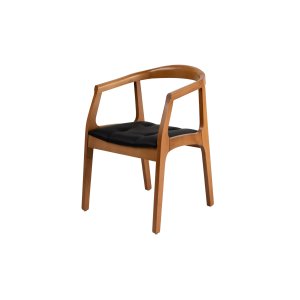 NORDVÄRK Mira spisebordsstol, m. armln - sort og egefarvet tr