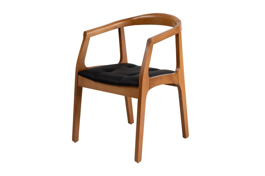 NORDVÄRK Mira spisebordsstol, m. armlen - sort og eikefarget tre