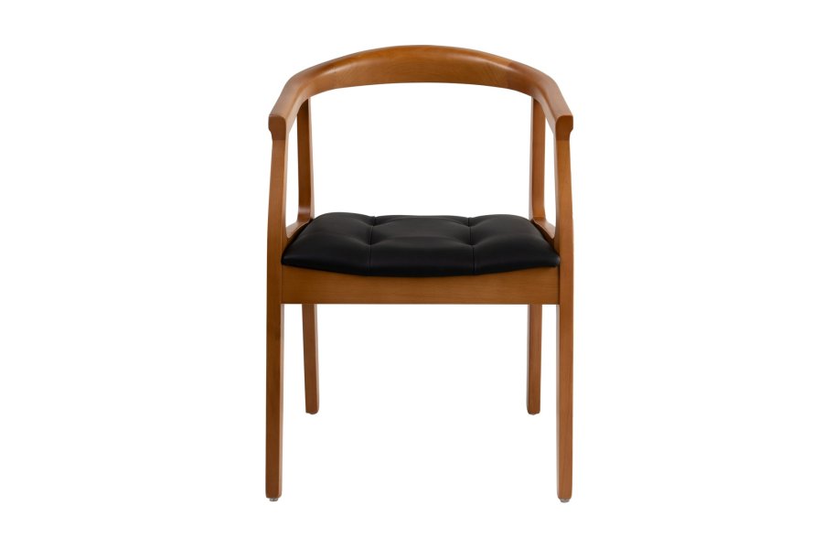 NORDVÄRK Mira spisebordsstol, m. armlen - sort og eikefarget tre