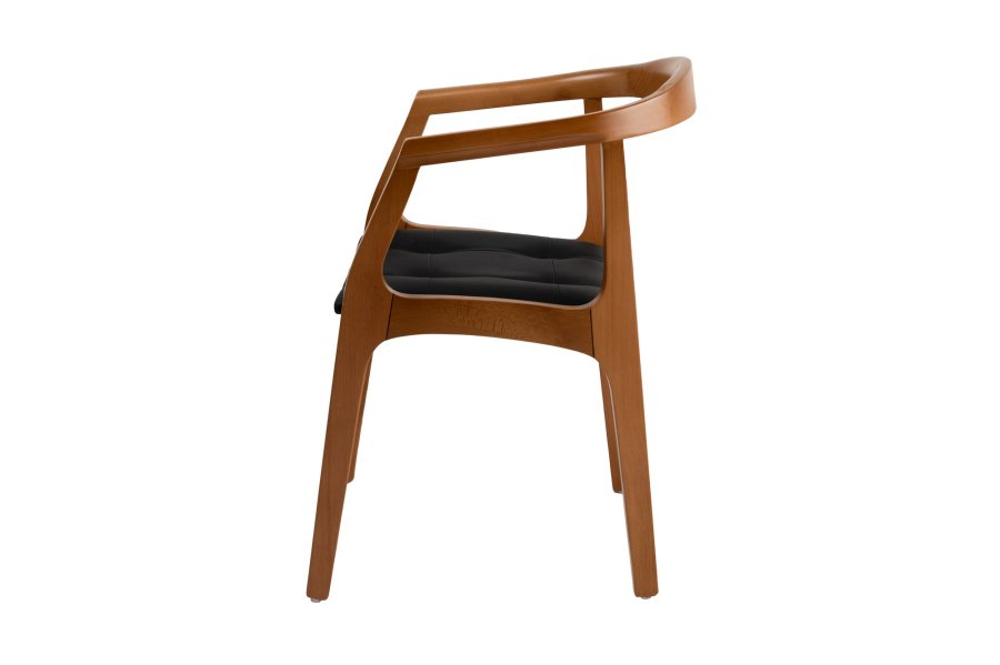 NORDVÄRK Mira spisebordsstol, m. armlen - sort og eikefarget tre