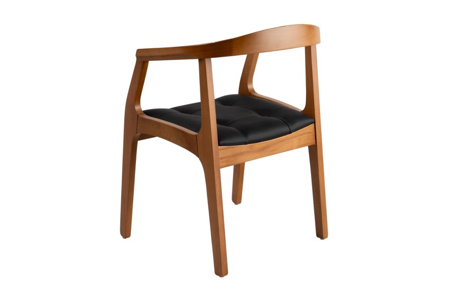 NORDVÄRK Mira spisebordsstol, m. armlen - sort og eikefarget tre