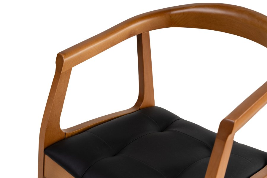 NORDVÄRK Mira spisebordsstol, m. armlen - sort og eikefarget tre