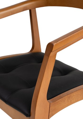 NORDVÄRK Mira spisebordsstol, m. armlen - sort og eikefarget tre