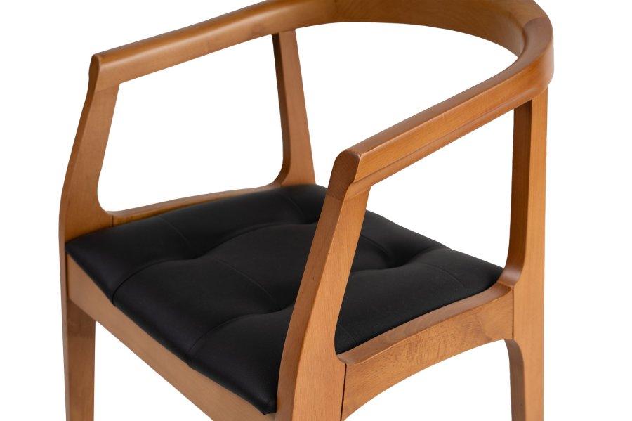 NORDVÄRK Mira spisebordsstol, m. armlen - sort og eikefarget tre