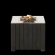 COSI FIRES Cosicube 70 Feuertisch, quadratisch – Edelstahl und schwarzes Holz (70x70)