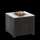COSI FIRES Cosicube 70 Feuertisch, quadratisch – Edelstahl und schwarzes Holz (70x70)