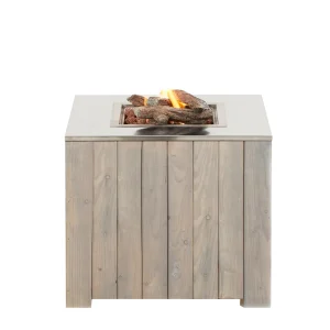 COSI FIRES Cosicube 70 ildbord, kvadratisk - rustfrit stl og gr tr (70x70)