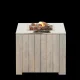 COSI FIRES Cosicube 70 Feuertisch, quadratisch - Edelstahl und graues Holz (70x70)
