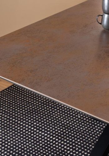 ACT NORDIC Heaven spisebord, rektangulrt - rustbrun keramikk og sort stl (200x100)