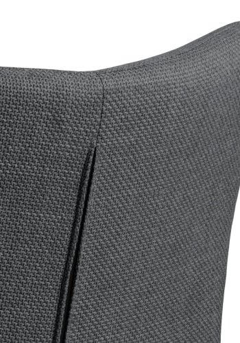 ACT NORDIC Laura Esszimmerstuhl, mit Armlehnen und Drehfunktion - dunkelgrauer Stoff und schwarzer Stahl