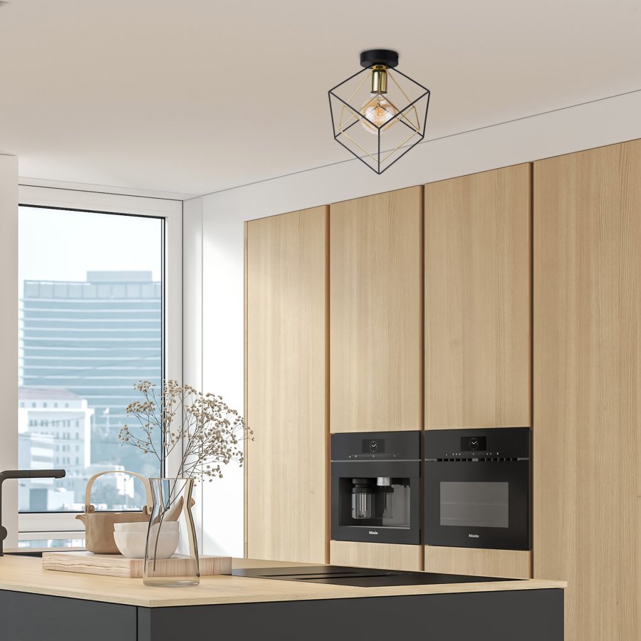 TK Alambre taklampe - gull og sort stl