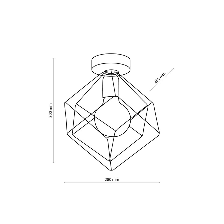TK Alambre taklampe - gull og sort stl