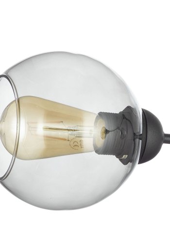 TK Fairy loftlampe, m. 4 skrme - glas og sort metal