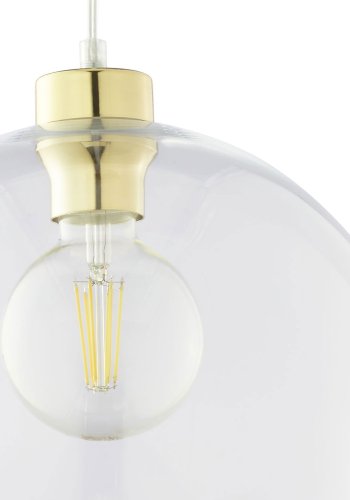 TK Cubus loftlampe - klar glas og sort metal