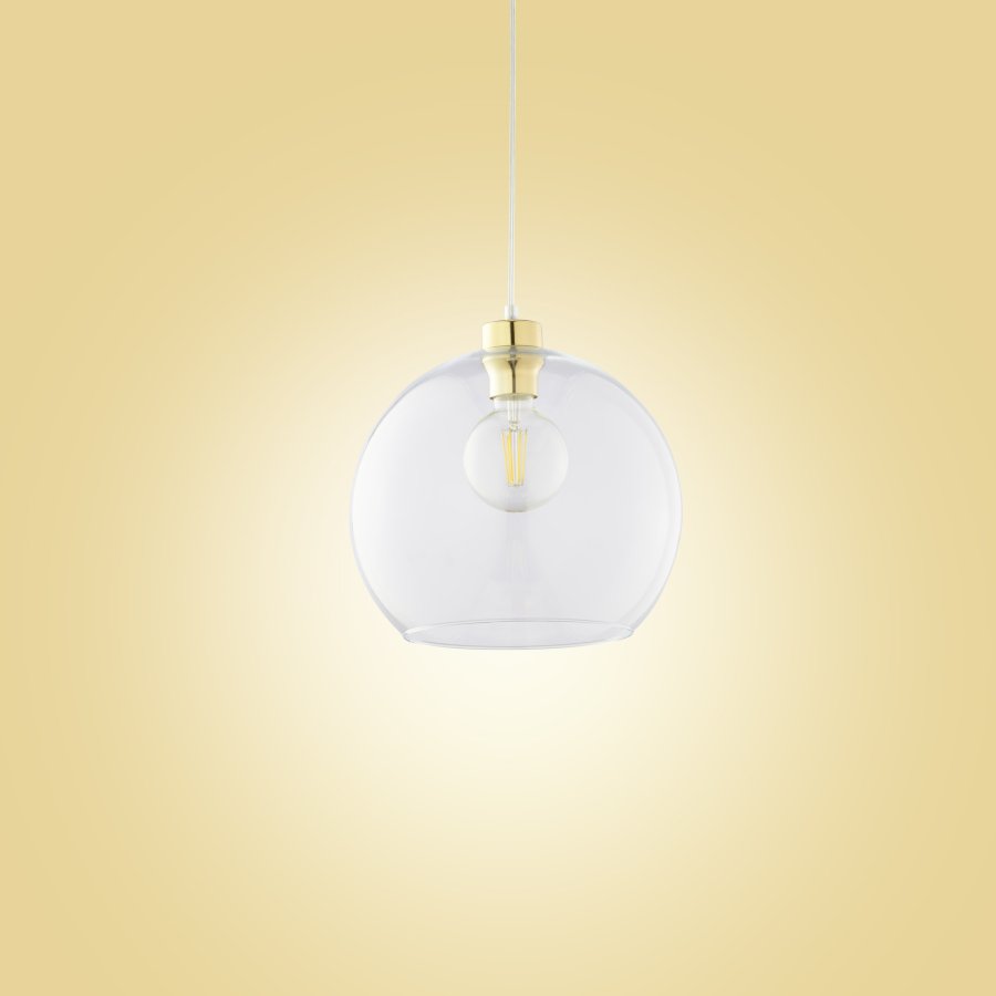 TK Cubus loftlampe - klar glas og sort metal