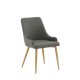 VENTURE DESIGN Plaza spisebordstol, m. armlener - mrk gr polyester og eik-look stl
