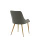 VENTURE DESIGN Plaza spisebordstol, m. armlener - mrk gr polyester og eik-look stl