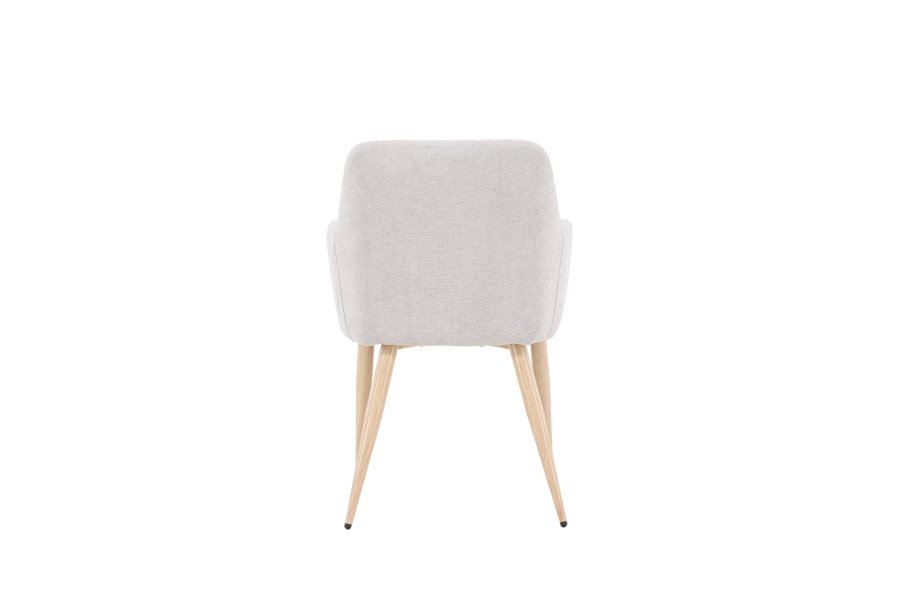 VENTURE DESIGN Comfort spisebordsstol, m. armln - lysegr polyester og trfarvet stl