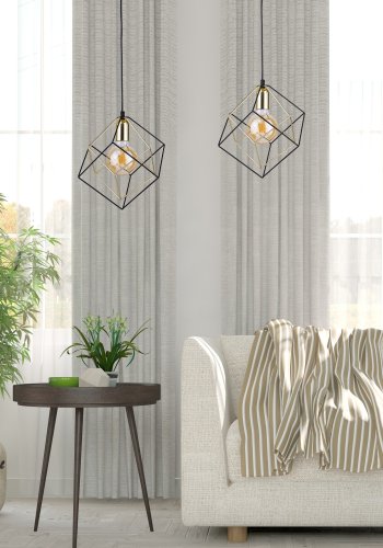 TK Alambre loftslampe - guld og sort stl