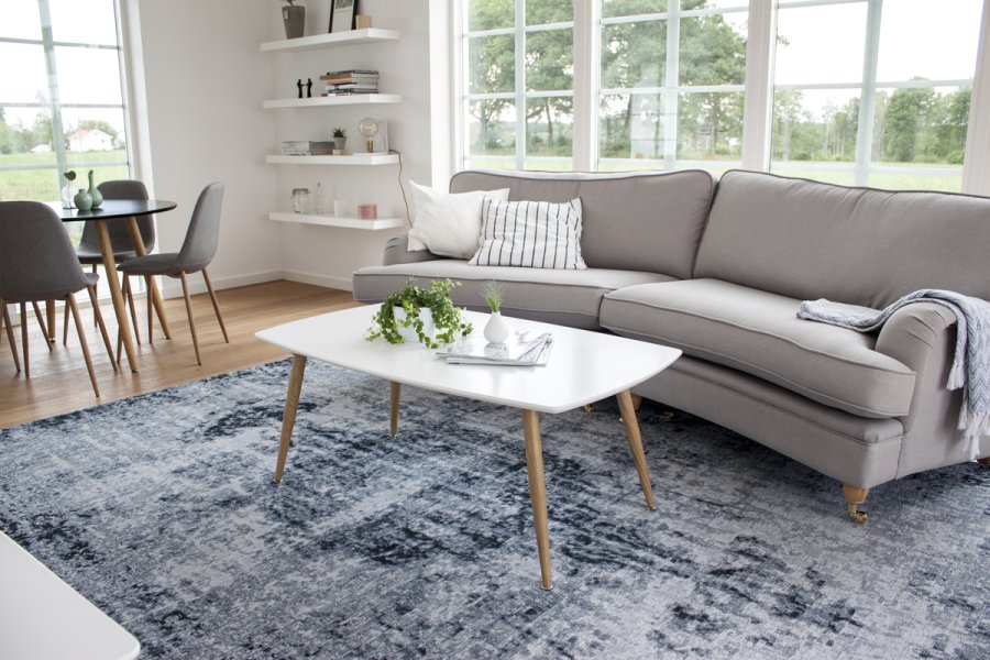 VENTURE DESIGN Plaza salongbord, rektangulrt - hvit MDF og naturlig stl (120x70)