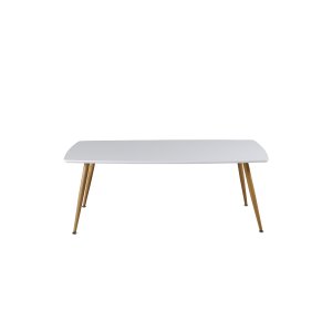 VENTURE DESIGN Plaza soffbord, rektangulrt - vit MDF och naturstl (120x70)